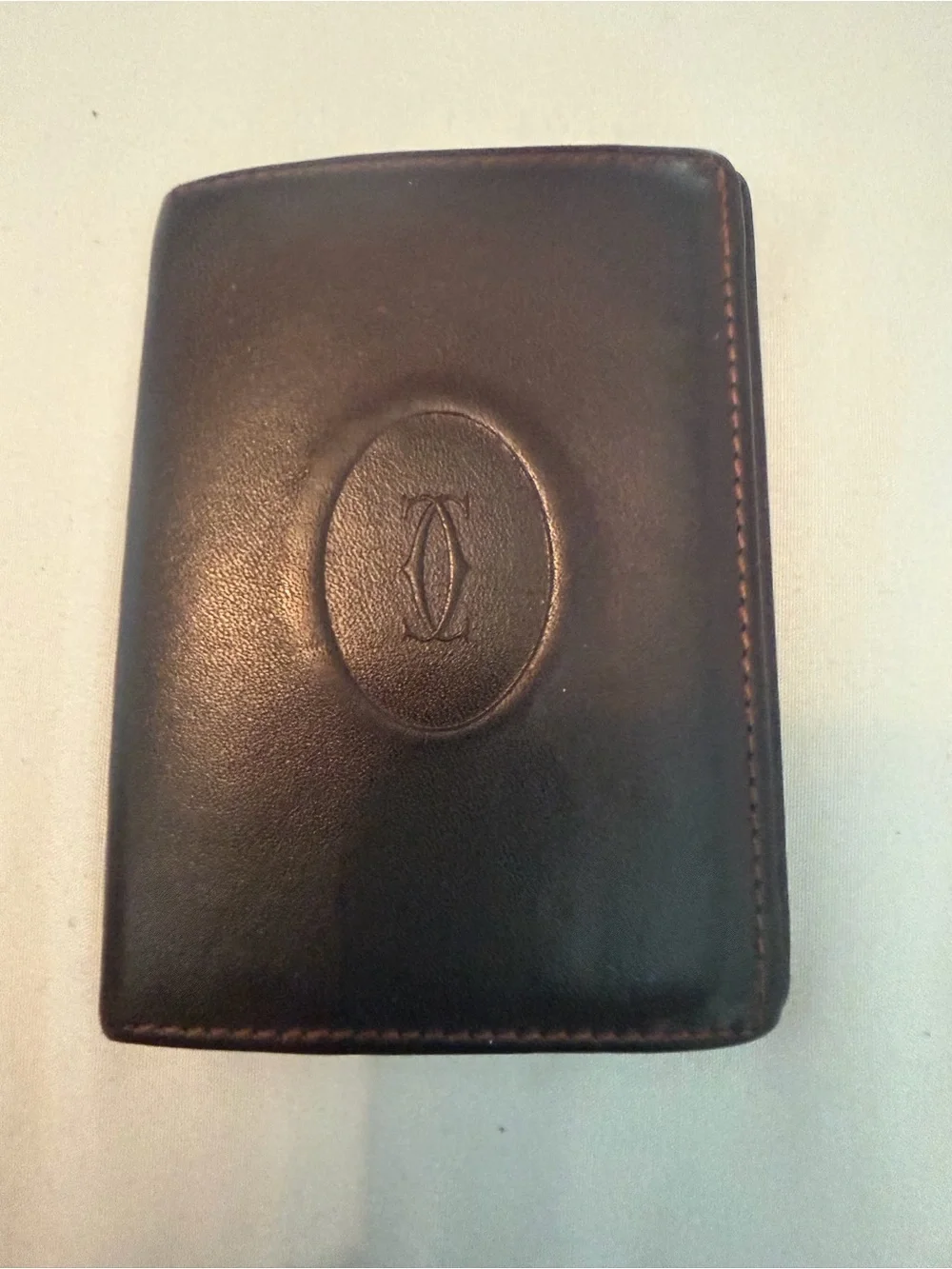 Men's Leather Bifold Wallet - burgundy Vintage